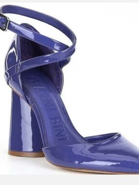 Gianni Bini Purple Patent Ankle-Strap Block Heel